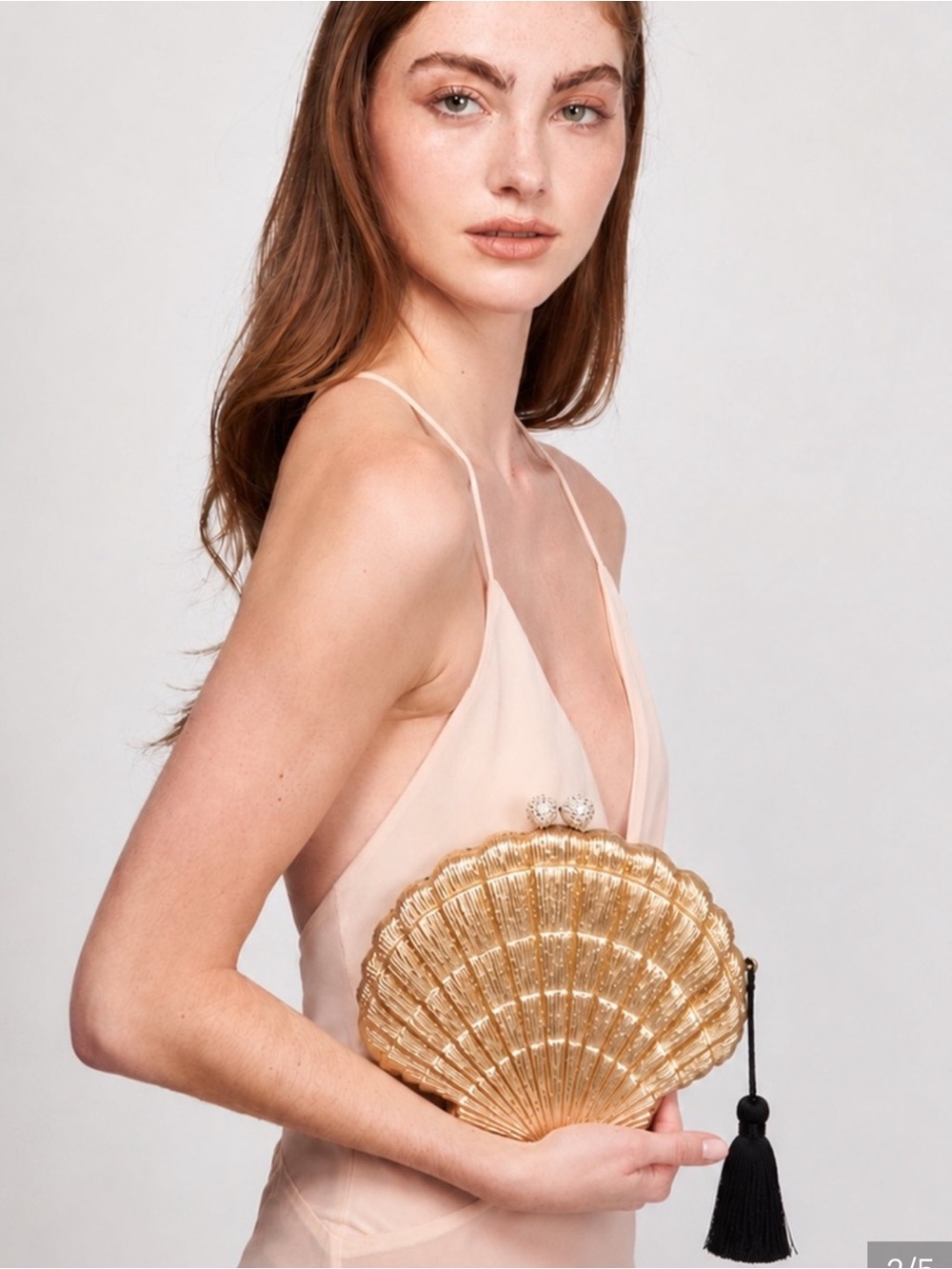 Emm Kuo Le Sirenuse Gold Shell-Shaped Clutch